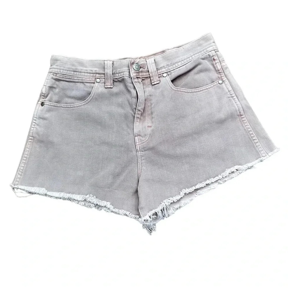 Madewell x Where I was from Light Pink Denim Cutoff Mid-Rise Shorts Size 27 GUC